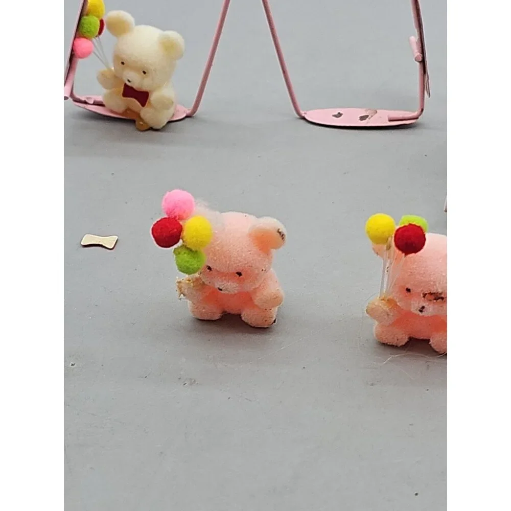 Vintage Avon Russ Flocked Teddy Bear Birthday or Christmas‎ Ornaments 8